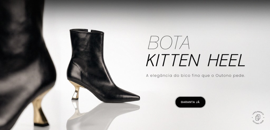 Bota Kitten Heel Preta | Elegância em Bico Fino para o Outono 2026