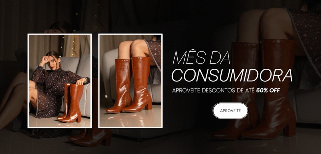 Mês da Consumidora Domidona: Até 60% OFF em Botas e Calçados Femininos