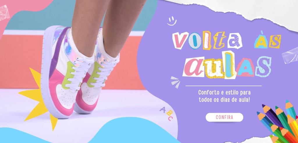 Banner principal volta às aulas menina fashion