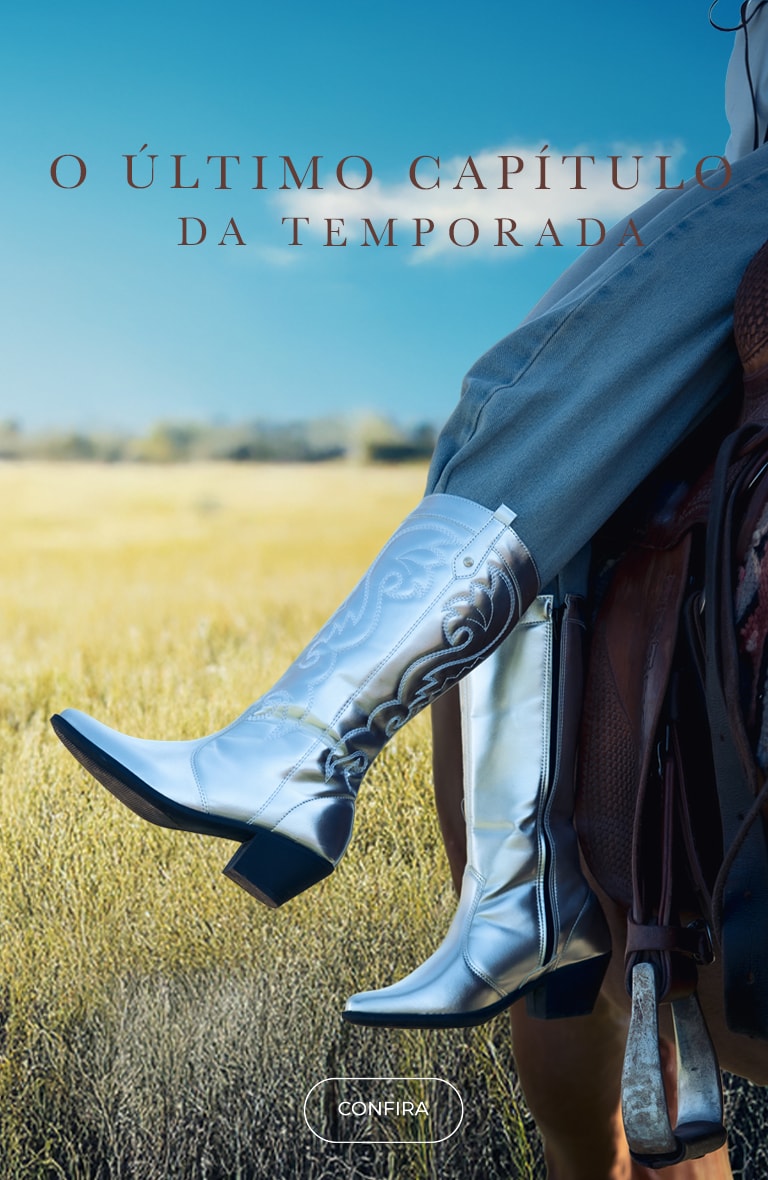Descontos em Botas de Inverno | Bota Western Prata Feminina