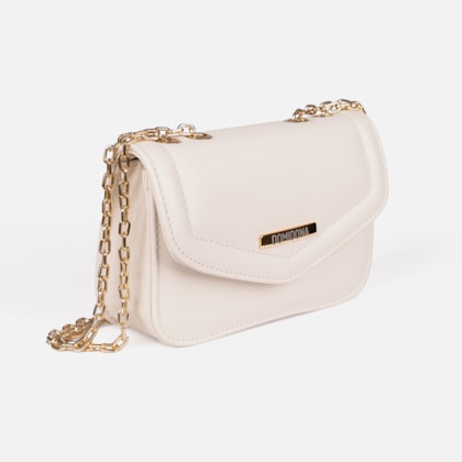 Segunda imagem do produto Bolsa Feminina Off White Domidona Mini Bag Pequena com Corrente Dourada