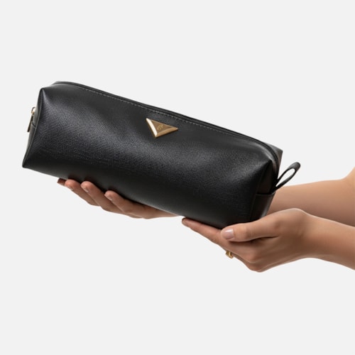 Bolsa Nécessaire Trama Natural Feminina Média Viagem Toque Artesanal