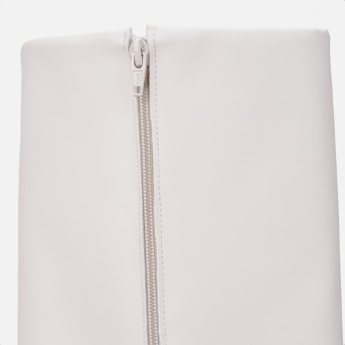 Bota Capa Off White Feminina Cano Alto Salto Alto Bloco Bico Fino