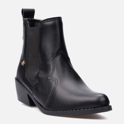 Segunda imagem do produto Bota Feminina Chelsea Bordada Infantil Menina Cano Curto Preto