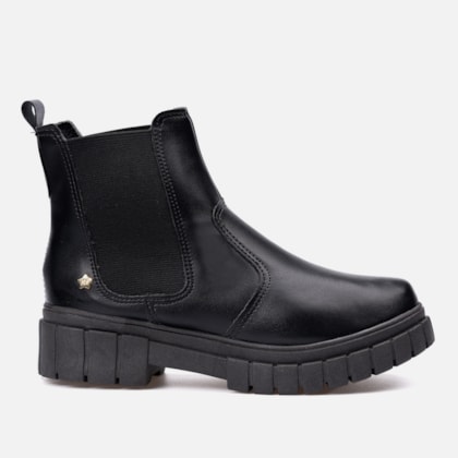 Bota Feminina Chelsea Infantil Menina Tratorada Cano Curto Preto