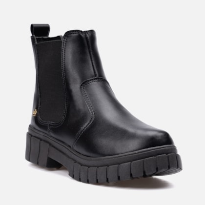 Segunda imagem do produto Bota Feminina Chelsea Infantil Menina Tratorada Cano Curto Preto