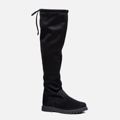 Segunda imagem do produto Bota Feminina Infantil Cano Alto Montaria tratorada Com Ziper Da Moda Preta