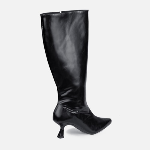 Bota Social Preta Feminina Domidona Cano Alto Salto Fino Taça Elegante