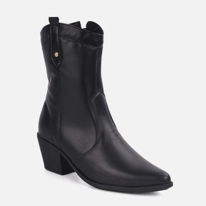 Segunda imagem do produto Bota Texana Feminina Western Country Bico Fino Cano Médio Preto