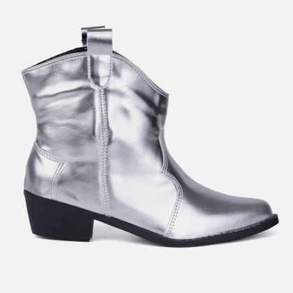 Bota Texana Feminina Western Infantil Country Cano Médio Prata