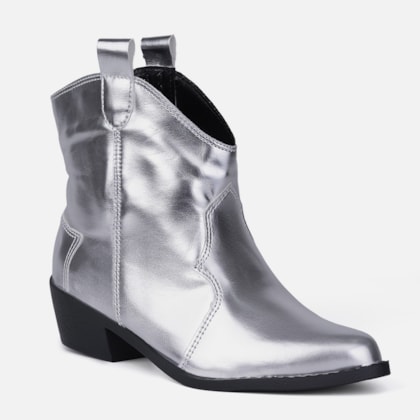 Segunda imagem do produto Bota Texana Feminina Western Infantil Country Cano Médio Prata