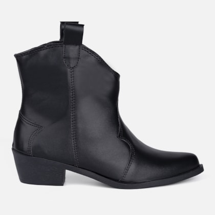 Bota Texana Feminina Western Infantil Country Cano Médio Preto