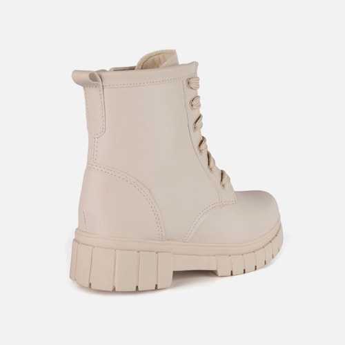 Coturno Feminino Infantil Off White Tratorado Cano Alto Inverno da Moda