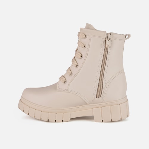 Coturno Feminino Infantil Off White Tratorado Cano Alto Inverno da Moda