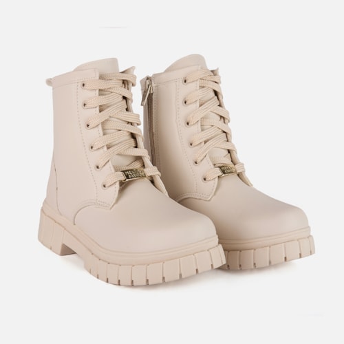 Coturno Feminino Infantil Off White Tratorado Cano Alto Inverno da Moda