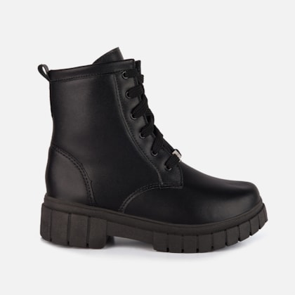 Coturno Feminino Infantil Preto Tratorado Cano Alto Inverno da Moda