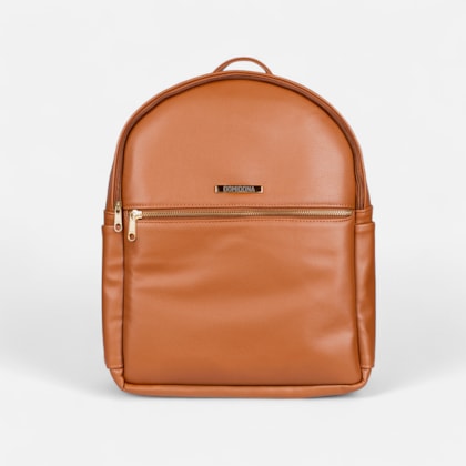 Mochila Feminina Domidona Caramelo Minimalista Grande Alças ajustáveis