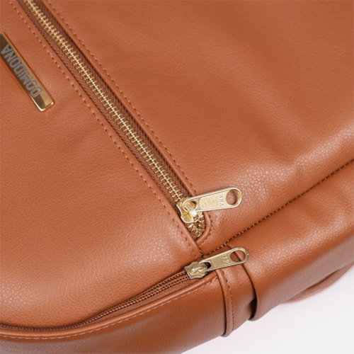 Mochila Feminina Domidona Caramelo Minimalista Grande Alças ajustáveis