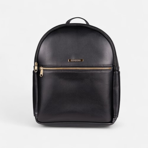 Mochila Feminina Domidona Preta Minimalista Grande Alças ajustáveis