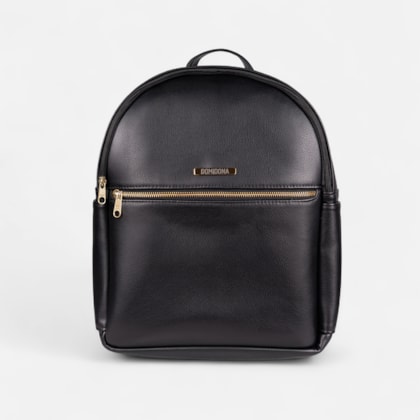 Mochila Feminina Domidona Preta Minimalista Grande Alças ajustáveis