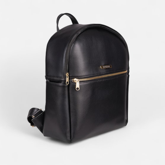 Segunda imagem do produto Mochila Feminina Domidona Preta Minimalista Grande Alças ajustáveis