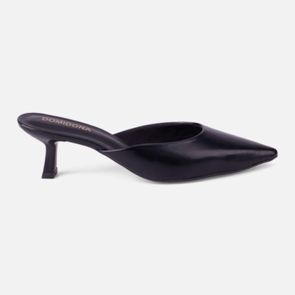 Mule Feminino Salto Taça Bico Fino Confortável Preto
