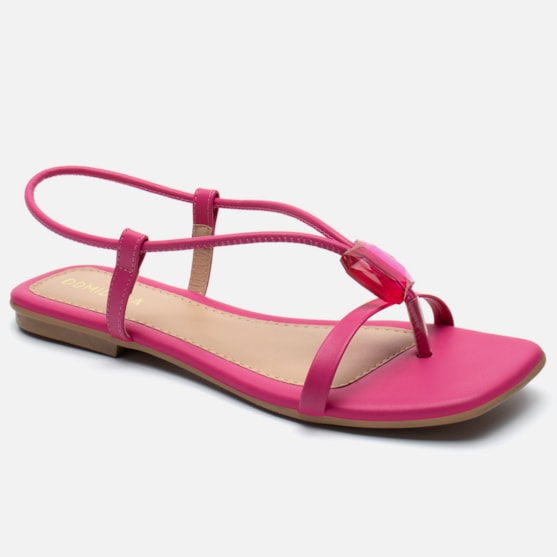 Segunda imagem do produto Rasteirinha Sandália Feminina Com Pedraria Tira Elastica Rosa