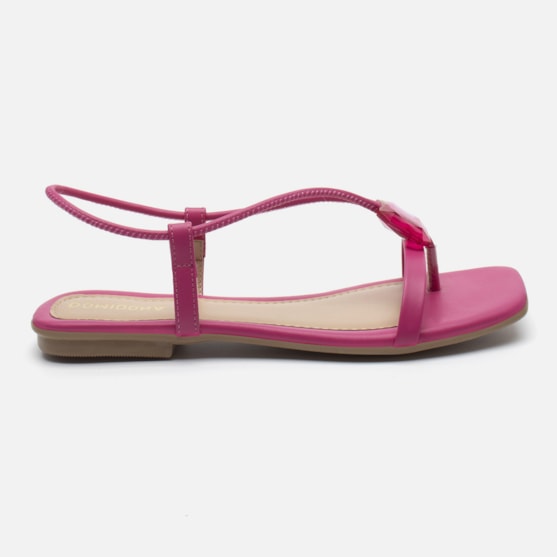 Rasteirinha Sandália Feminina Com Pedraria Tira Elastica Rosa