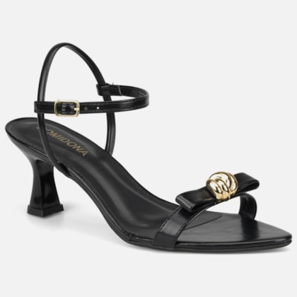Segunda imagem do produto Sandália Feminina Domidona Salto Taça Tiras Elegante Preta