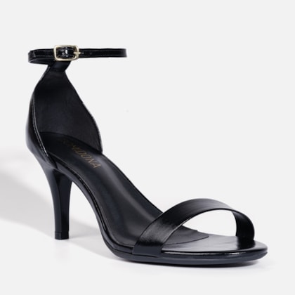 Segunda imagem do produto Sandália Feminina Elegante Tira Única e Fechamento no Tornozelo Preta