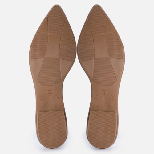 Sapatilha Feminina Bico Fino Detalhe Laço Elegante Da Moda Nude
