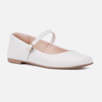 Segunda imagem do produto Sapatilha Feminina Off White Bico Quadrado Tira Com Fivela