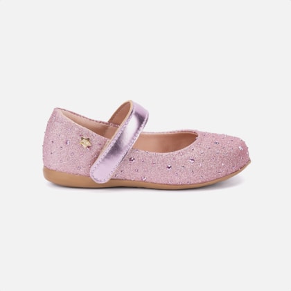 Sapatilha Infantil Rose Estilo Boneca Spikes E Tira Ajustável
