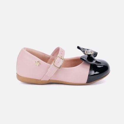 Sapatilha Rosa Menina Infantil Biqueira E Laço Fashion