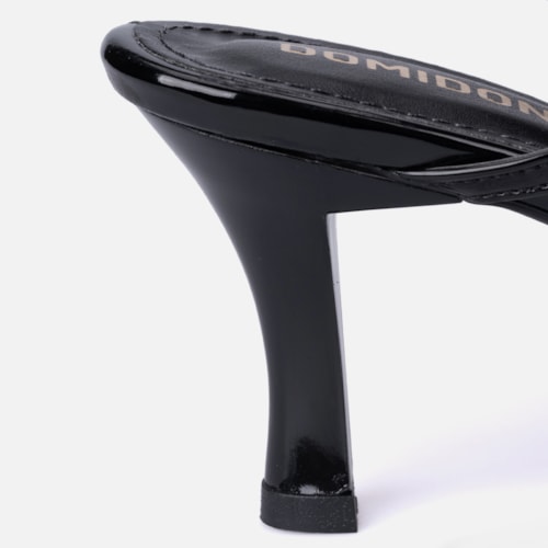 Scarpin Feminino Slingback Salto Alto Fino Tiras Com Fivelas Preto