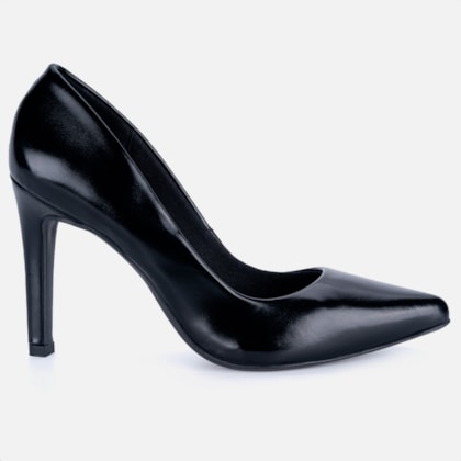Scarpin Salto Alto Bico Fino Elegante Confortável Preto