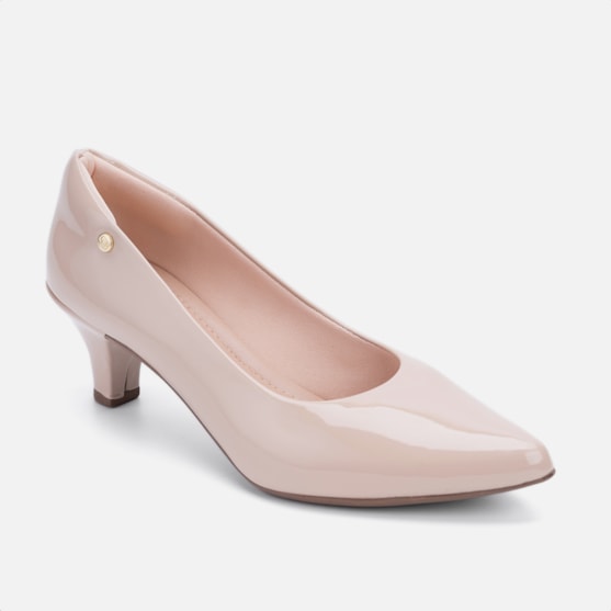Segunda imagem do produto Scarpin Salto Baixo Verniz Bico Fino Nude