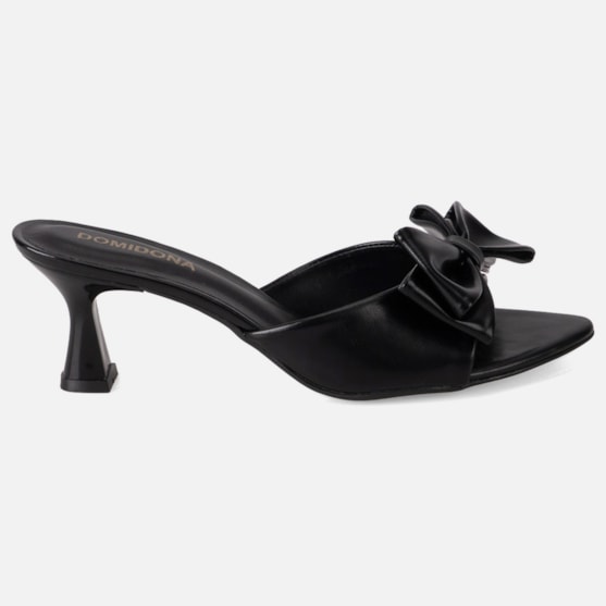 Tamanco Feminino Domidona Bico Folha Salto Taça Elegante Preto