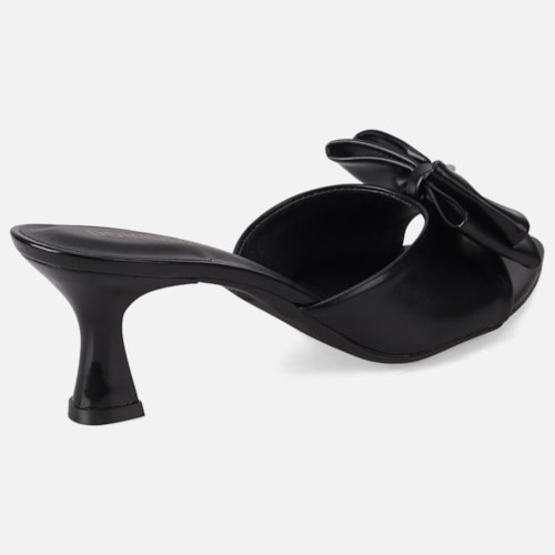 Tamanco Feminino Domidona Bico Folha Salto Taça Elegante Preto - foto4 de 12