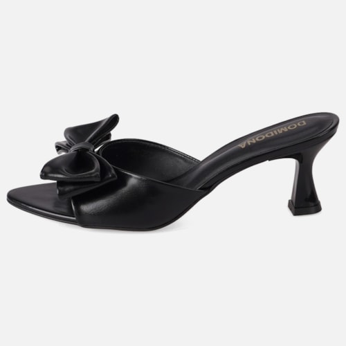 Tamanco Feminino Domidona Bico Folha Salto Taça Elegante Preto - foto5 de 12