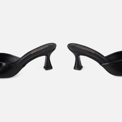 Tamanco Feminino Domidona Bico Folha Salto Taça Elegante Preto - foto8 de 12