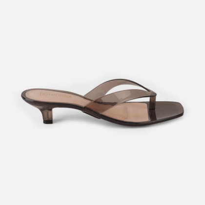 Tamanco Feminino Jelly Salto Baixo Bico Quadrado Preto Domidona