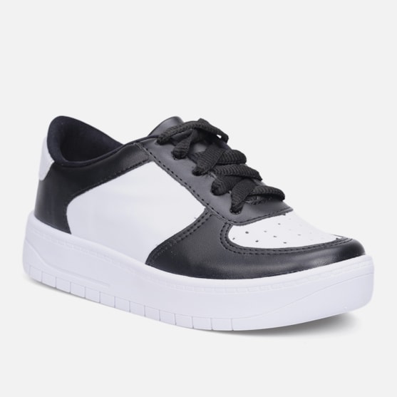 Segunda imagem do produto Tênis Casual Branco Infantil Menina Fashion Cano Curto Com Recortes