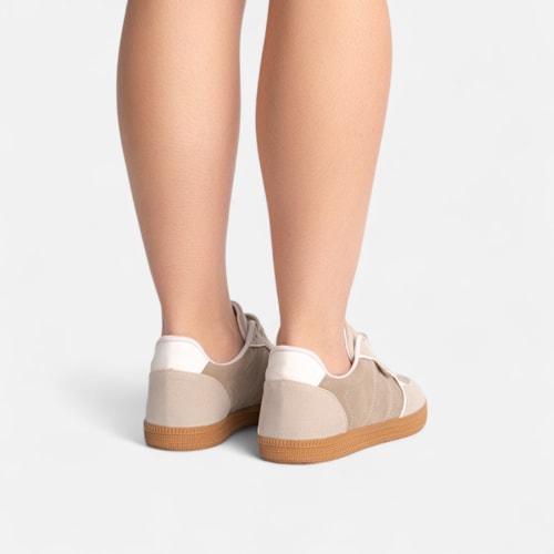 Tênis Cinza Feminino Domidona Estilo Streetwear Cano Baixo Casual