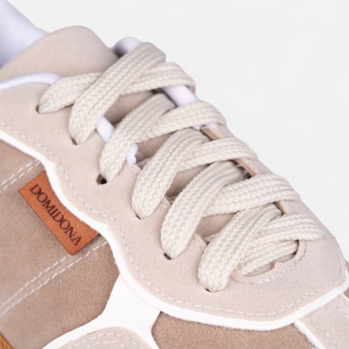 Tênis Cinza Feminino Domidona Estilo Streetwear Cano Baixo Casual