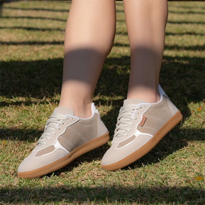 Segunda imagem do produto Tênis Cinza Feminino Domidona Estilo Streetwear Cano Baixo Casual