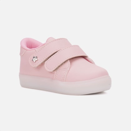 Segunda imagem do produto Tênis De Luzinha Rosa Casual Com Velcro Menina Infantil