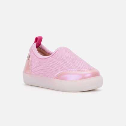 Segunda imagem do produto Tênis De Luzinha Rosa Slip On Casual Menina Infantil