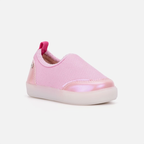 Segunda imagem do produto Tênis De Luzinha Rosa Slip On Casual Menina Infantil