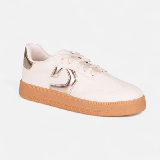 Segunda imagem do produto Tênis Domidona Dourado Feminino Street Urbano Cano Baixo Sola Alta